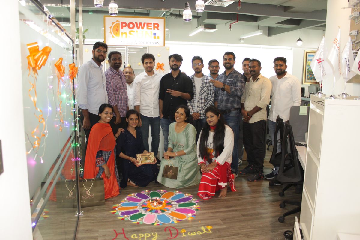 Team celebration in the office